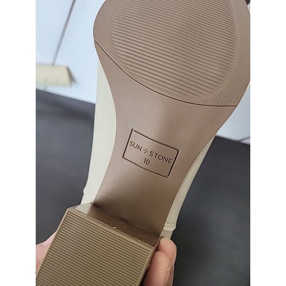 NEW Sun + Stone Womens Elizaap Ecru Ankle Booties Size 10M - Picture 6 of 10